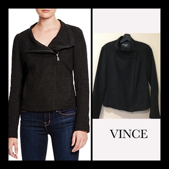 Vince Jackets & Blazers - Final😃VINCE asymmetric texture zip crop moto jack